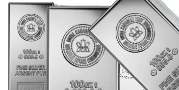 Silver 100 Ounce Royal Canadian Mint Bar